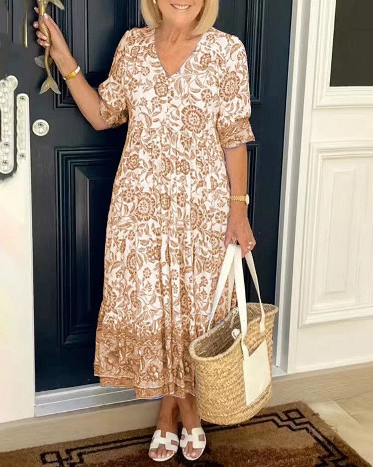 Women’s Floral V-Neck Summer Dress