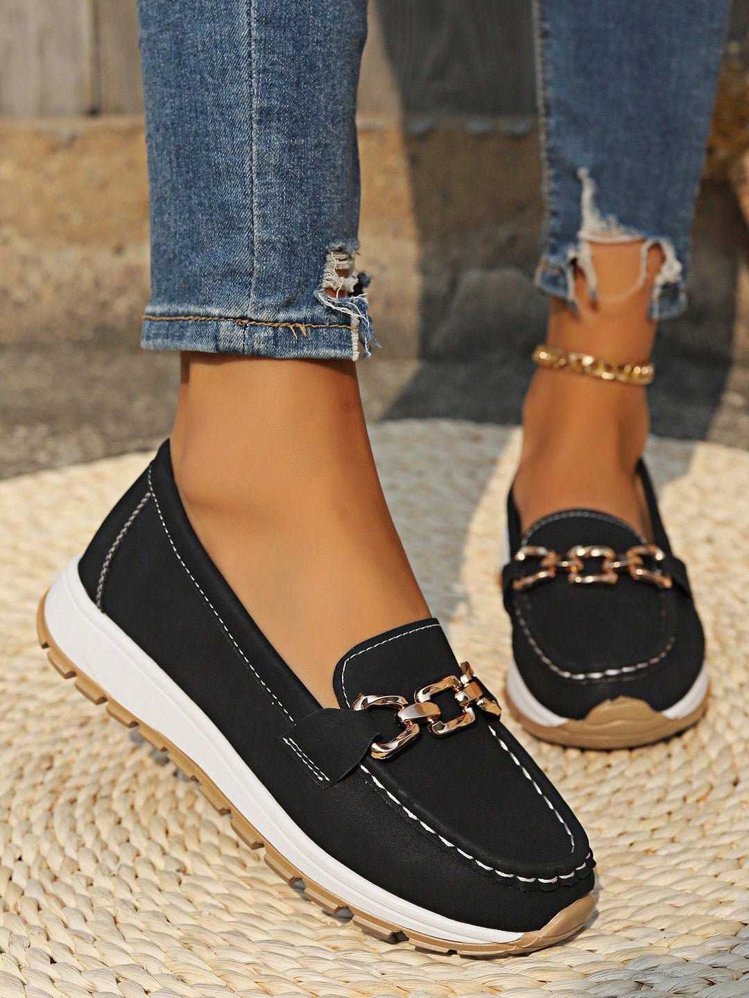 Women’s Flat Buckle Slip-On Loafers