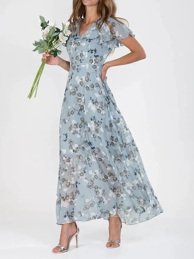 Women’s Floral Print Flowy Maxi Dress