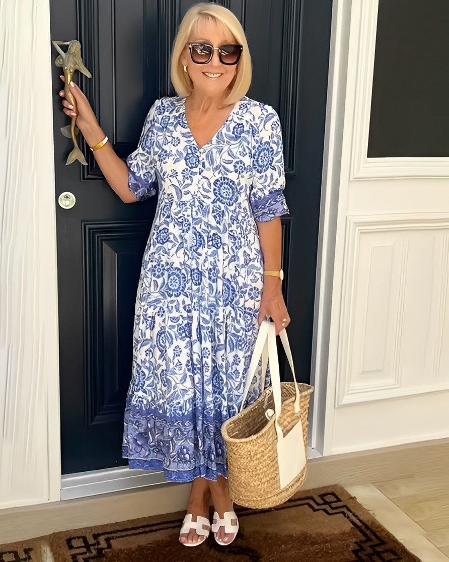 Women’s Floral Print V-Neck Dress