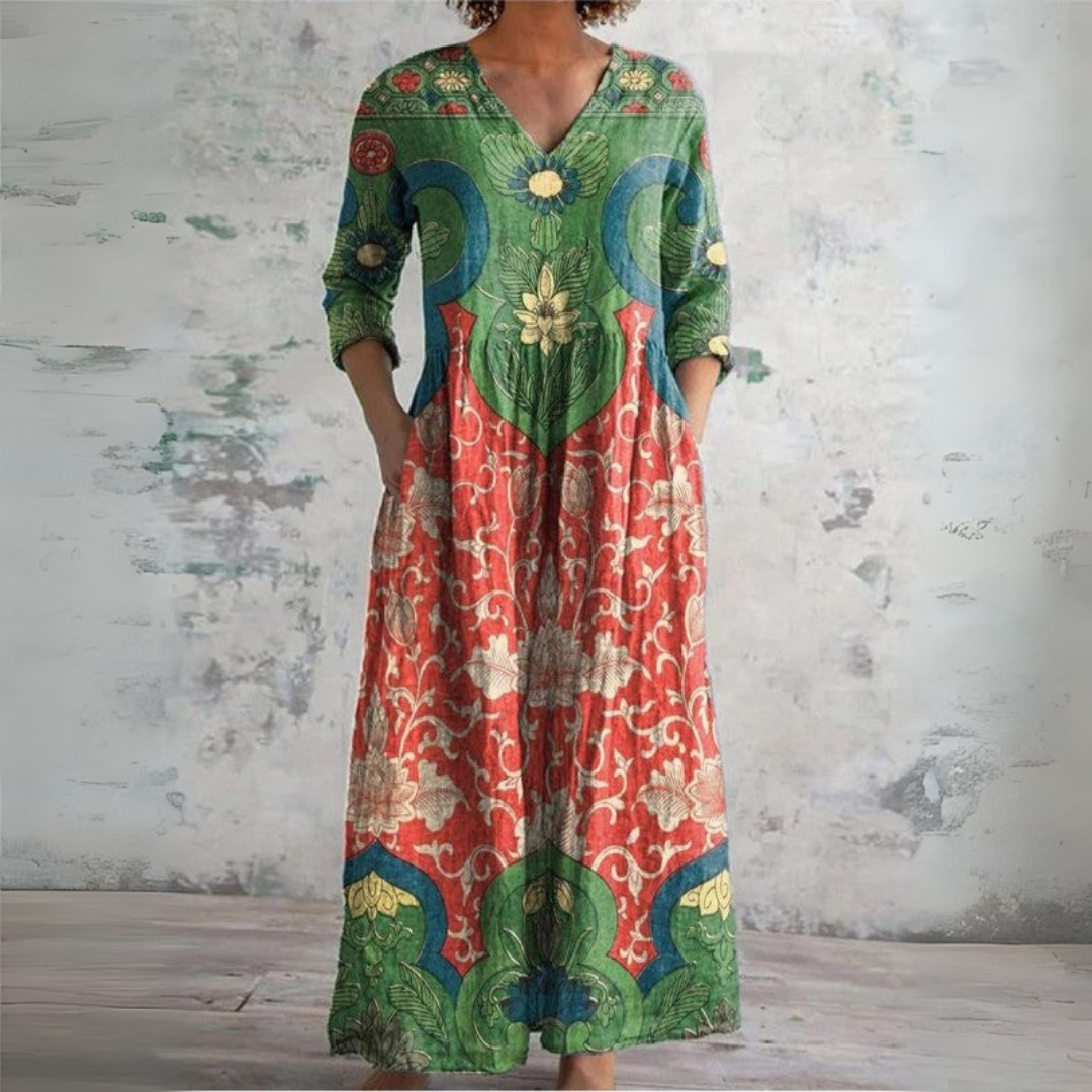 Women’s Vintage Floral Maxi Dress