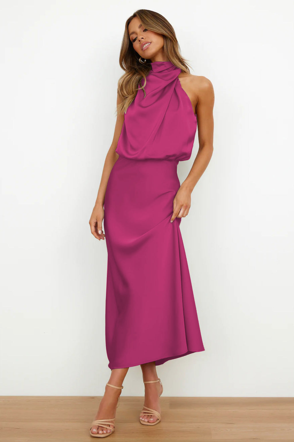 Women’s Draped Ruched Cocktail Dress