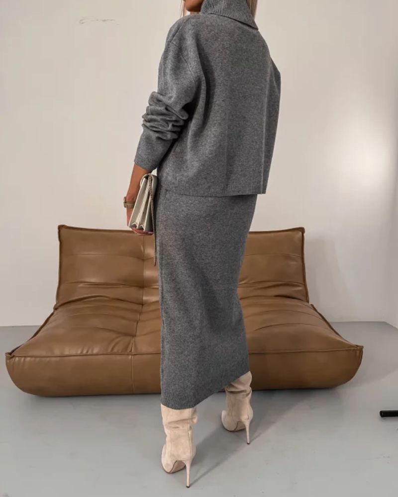 Women’s Elegant Two-Piece Knitwear Set