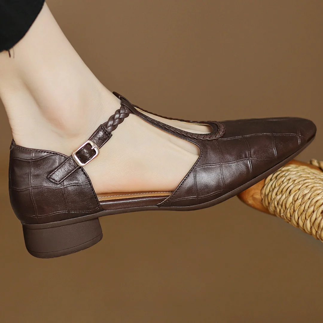 Women’s Buckle Strap Round Toe Mary Jane Shoes