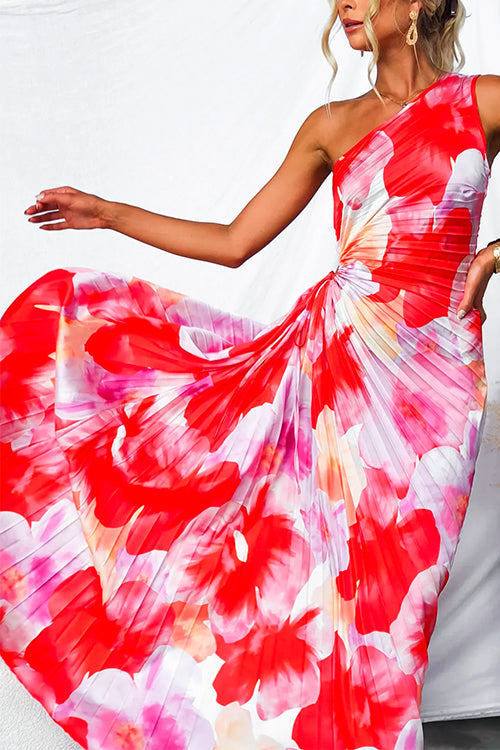 Women’s Vibrant Tropical Print Evening Dress