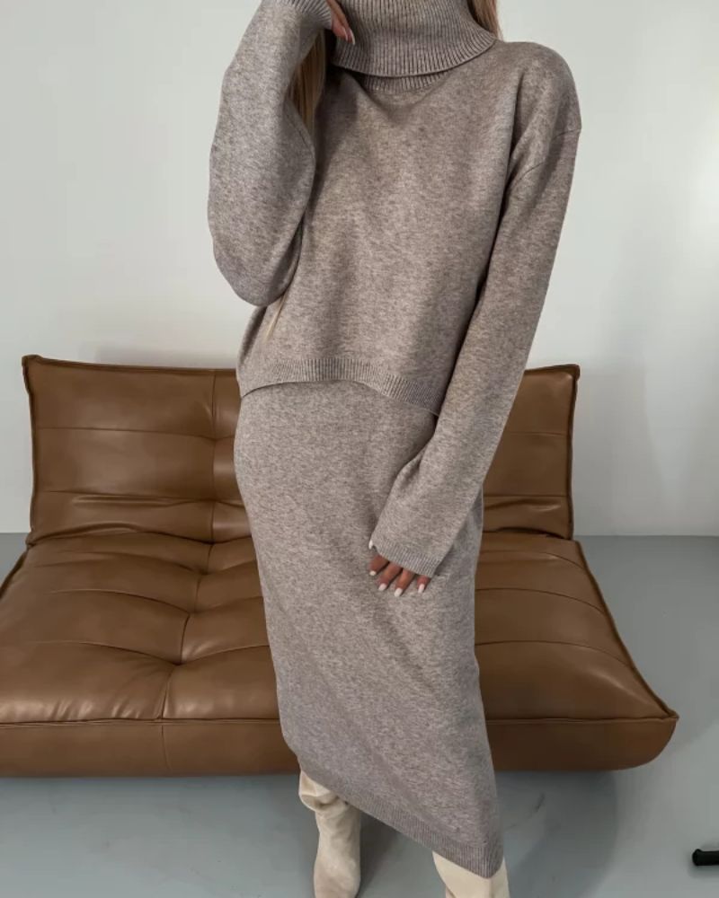 Women’s Elegant Two-Piece Knitwear Set