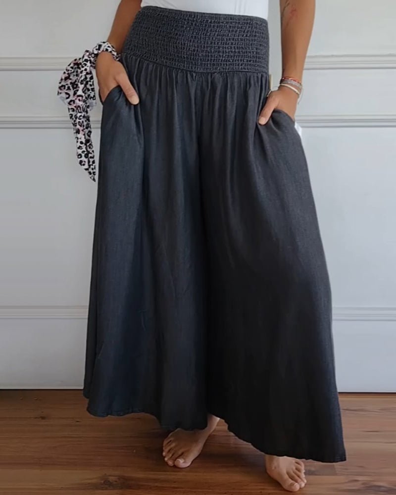 Women’s High-Waisted Wide-Leg Stretch Pants