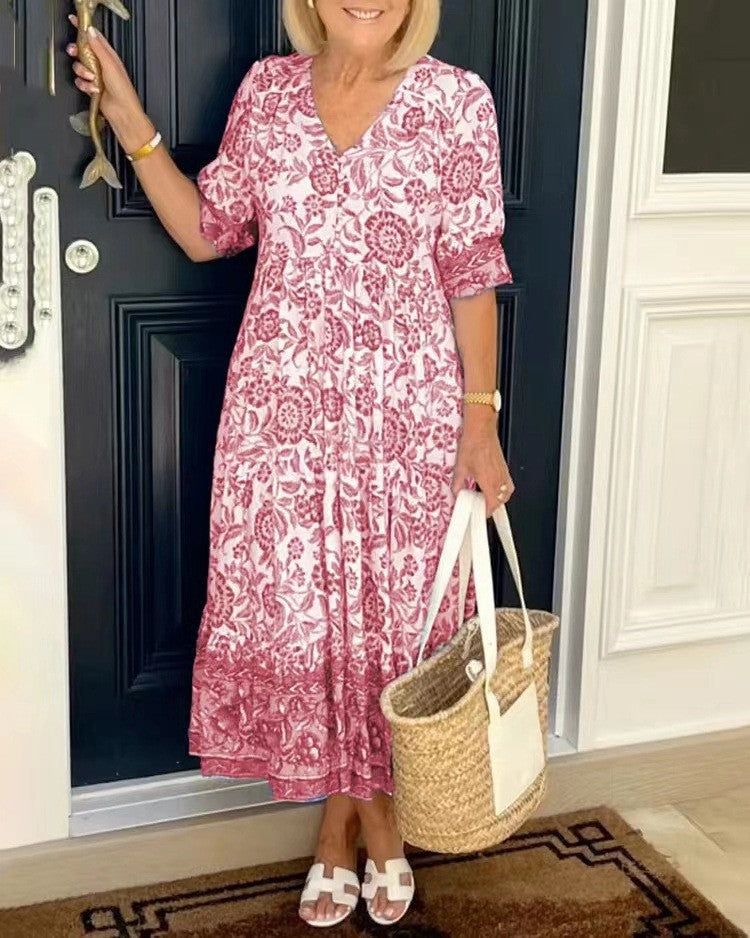 Women’s Floral V-Neck Summer Dress