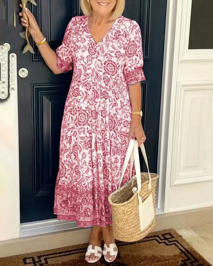 Women’s Floral V-Neck Summer Dress