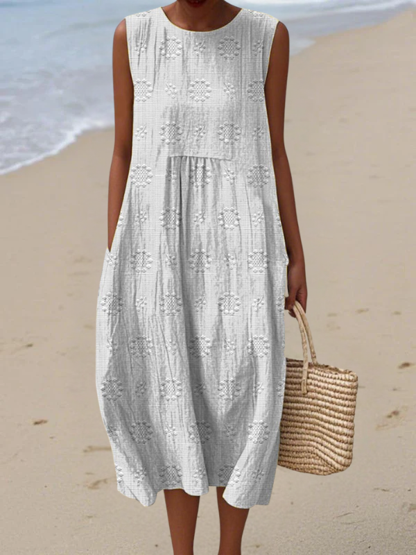 Women’s Floral Embroidered Midi Dress