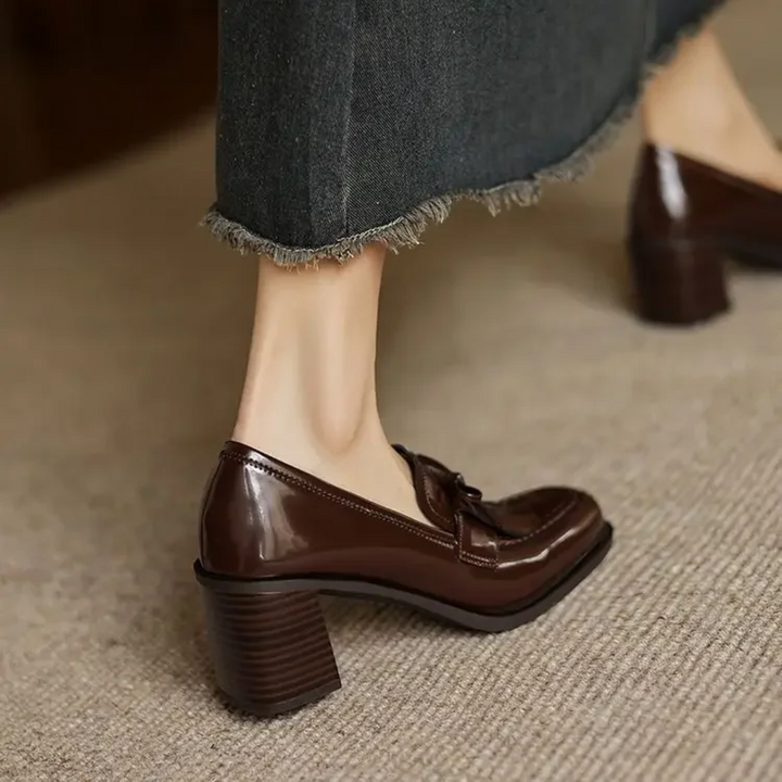 Women’s Block Heel Slip-On Loafer Pumps