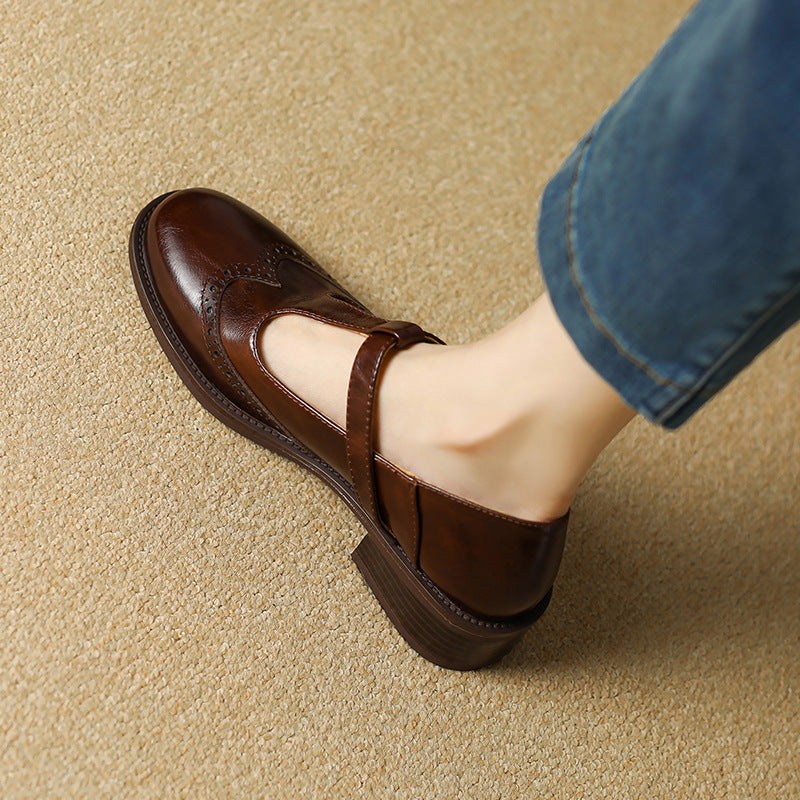 Women’s Classic Buckle Strap Round Toe Mary Jane Shoes