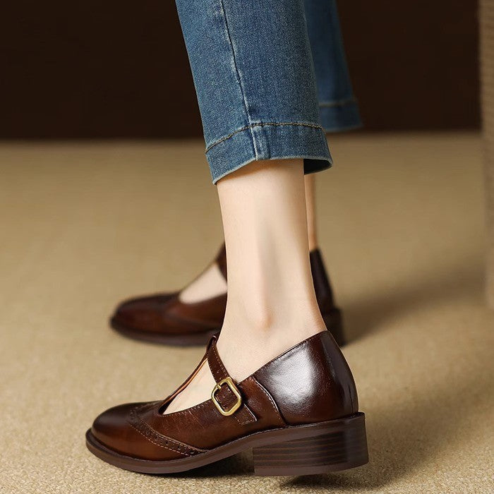Women’s Classic Buckle Strap Round Toe Mary Jane Shoes