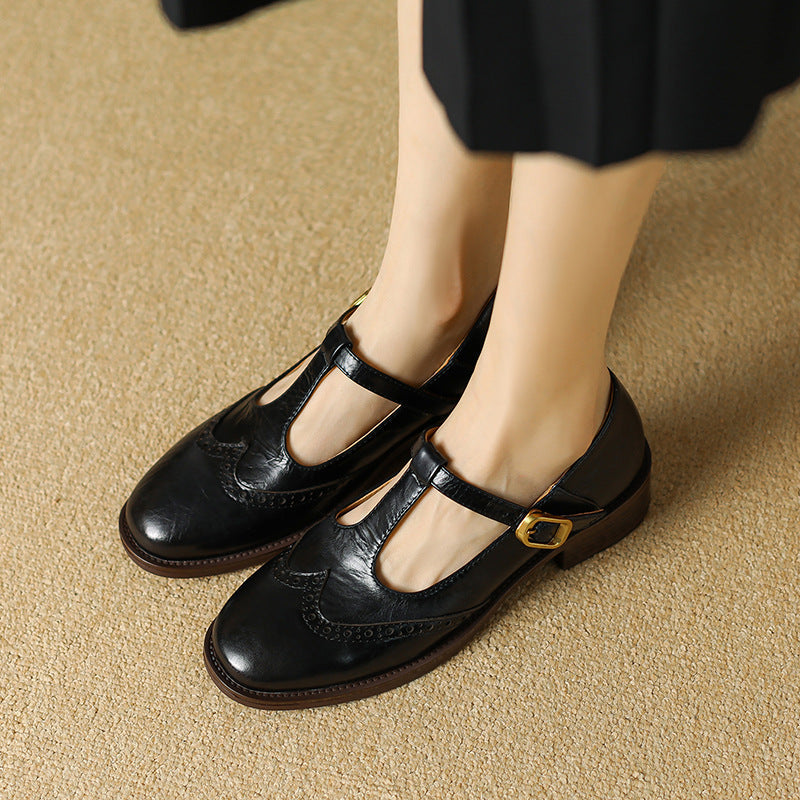 Women’s Classic Buckle Strap Round Toe Mary Jane Shoes