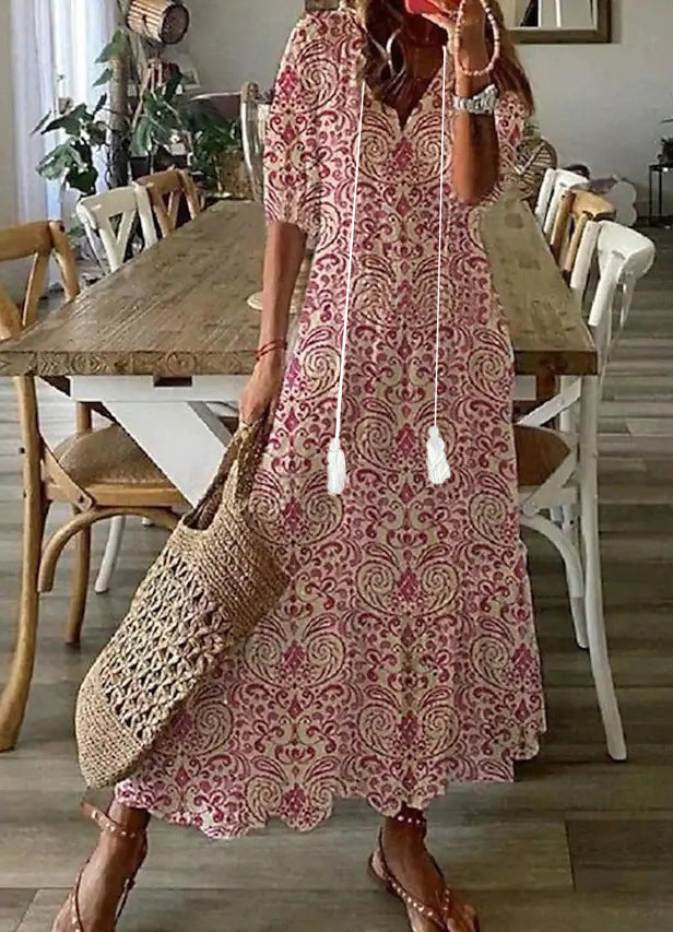 Women’s Boho Vintage Summer Maxi Dress
