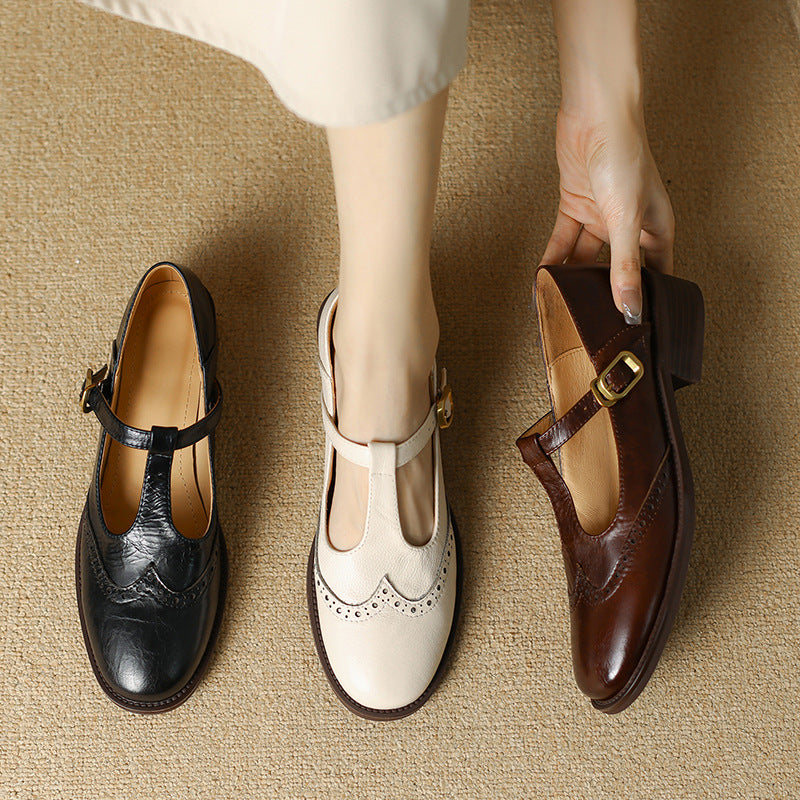 Women’s Classic Buckle Strap Round Toe Mary Jane Shoes