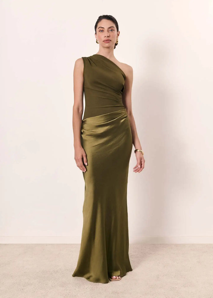Women’s Gold Detail Evening Maxi Dress