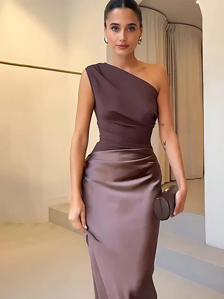 Women’s Gold Detail Evening Maxi Dress