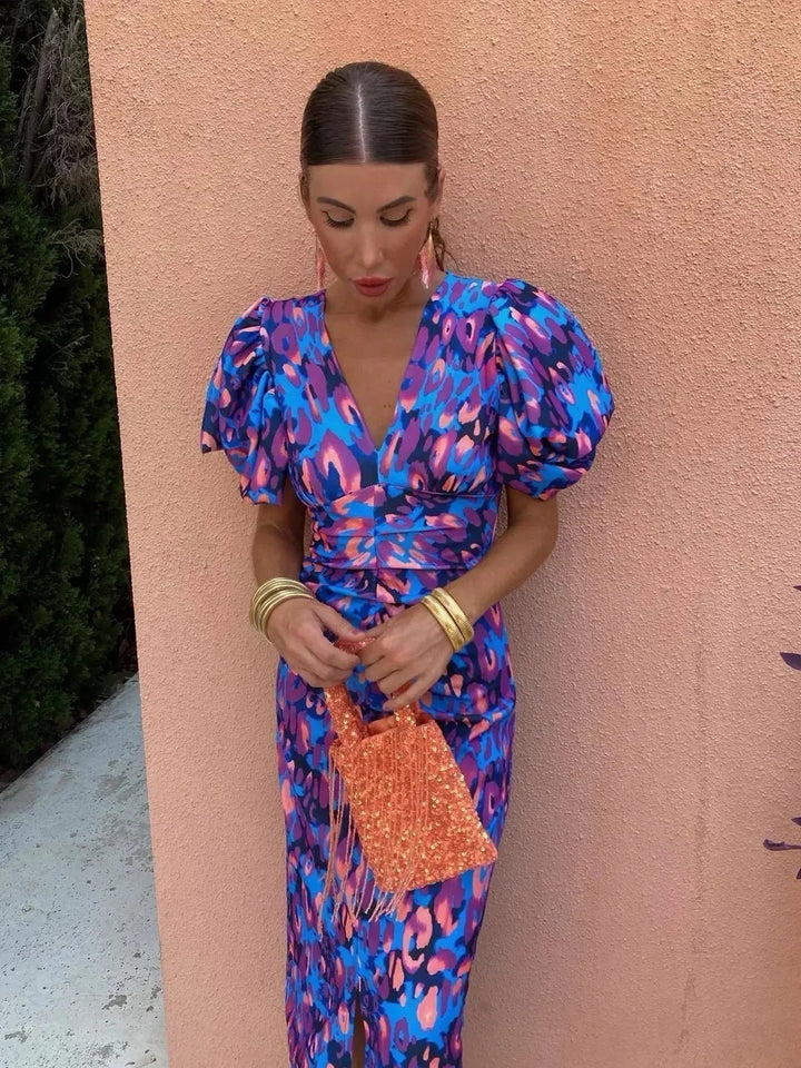 Women’s Puff Sleeve Midi Dress