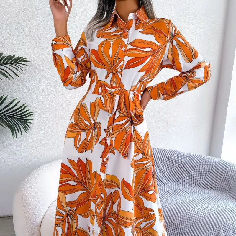 Women’s Floral Print A-Line Midi Dress