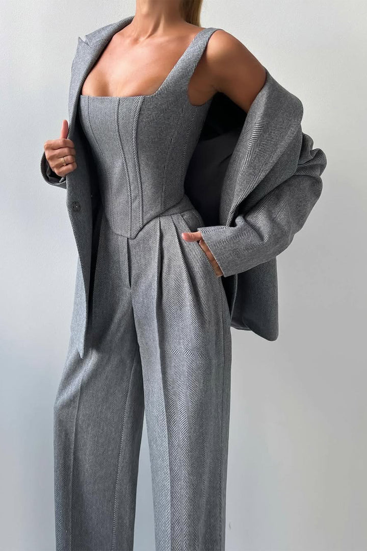 Women’s Three-Piece Double-Breasted Suit Set