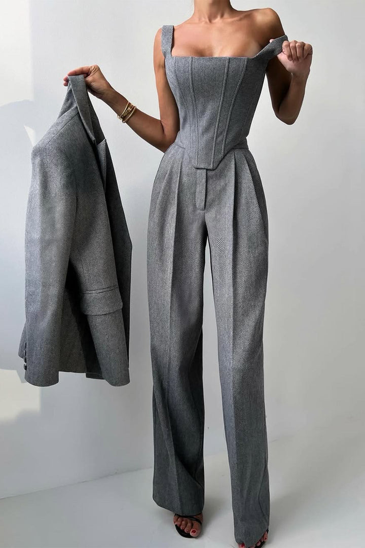 Women’s Three-Piece Double-Breasted Suit Set