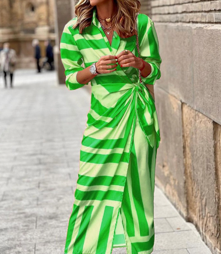 Women’s Printed Wrap V-Neck Dress