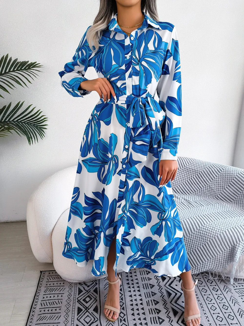 Women’s Floral Print A-Line Midi Dress