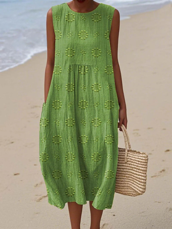 Women’s Floral Embroidered Midi Dress