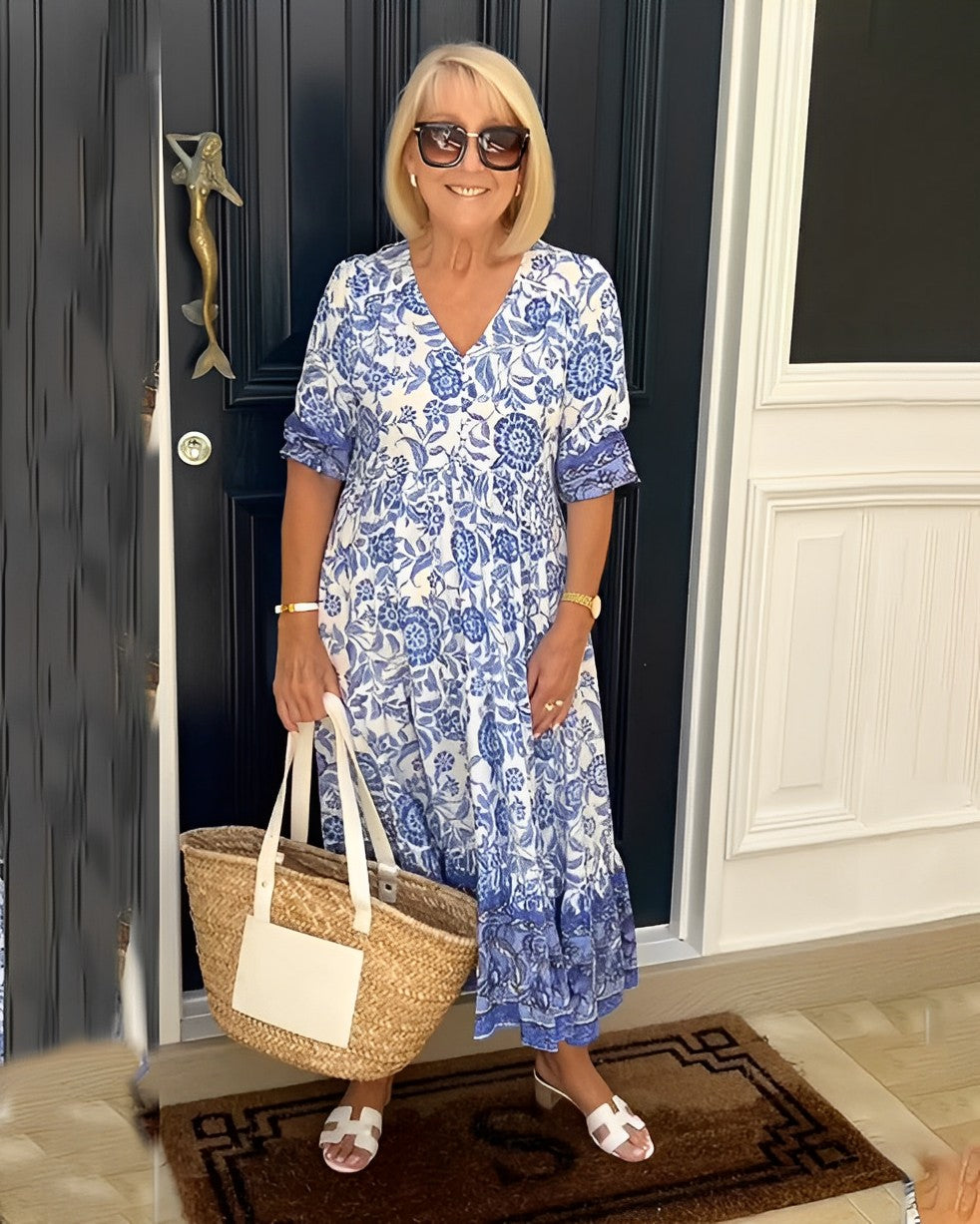 Women’s Floral Print V-Neck Dress