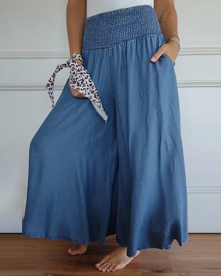 Women’s High-Waisted Wide-Leg Stretch Pants