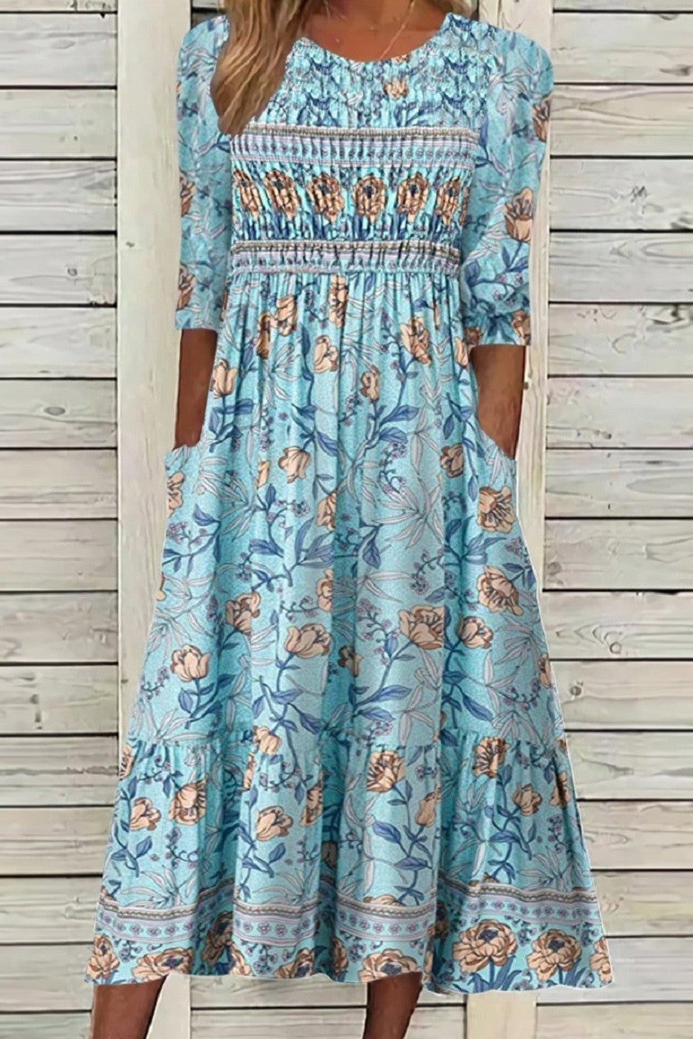 Women’s Floral Midi A-Line Dress