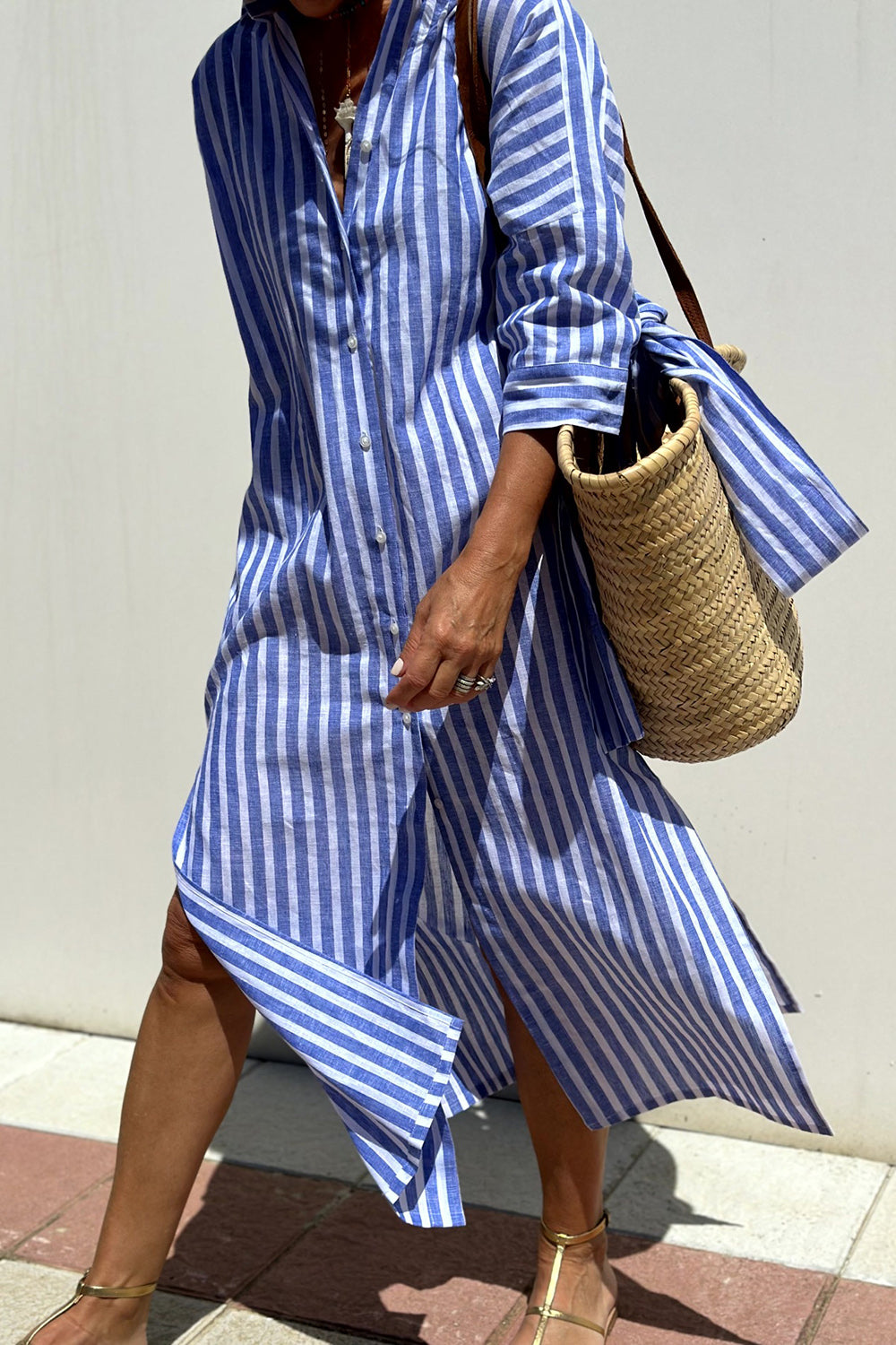 Women’s Striped Comfort Fit Shirt Dress