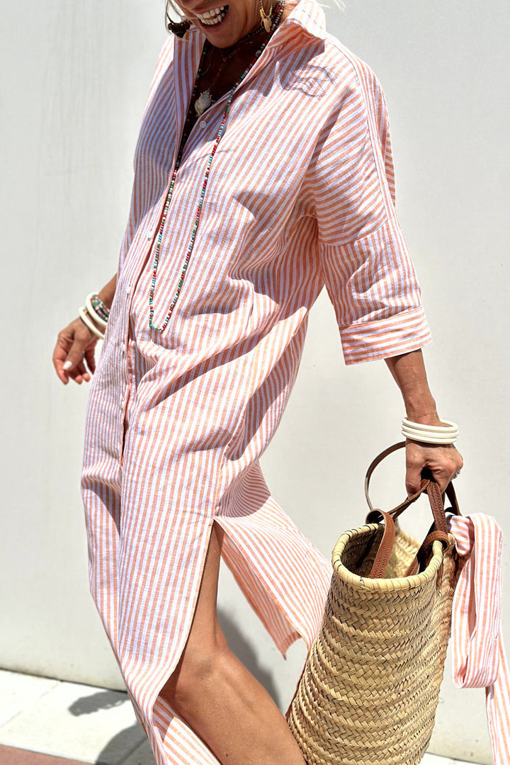 Women’s Striped Comfort Fit Shirt Dress
