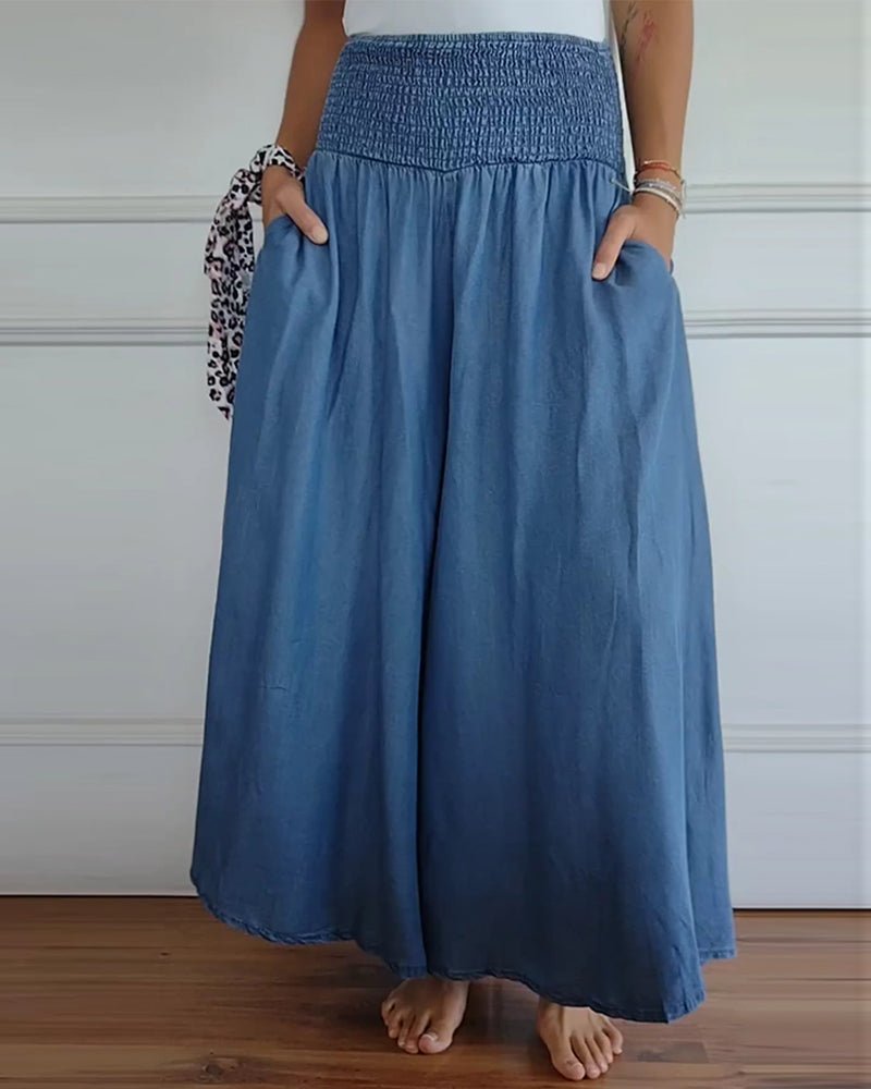 Women’s High-Waisted Wide-Leg Stretch Pants