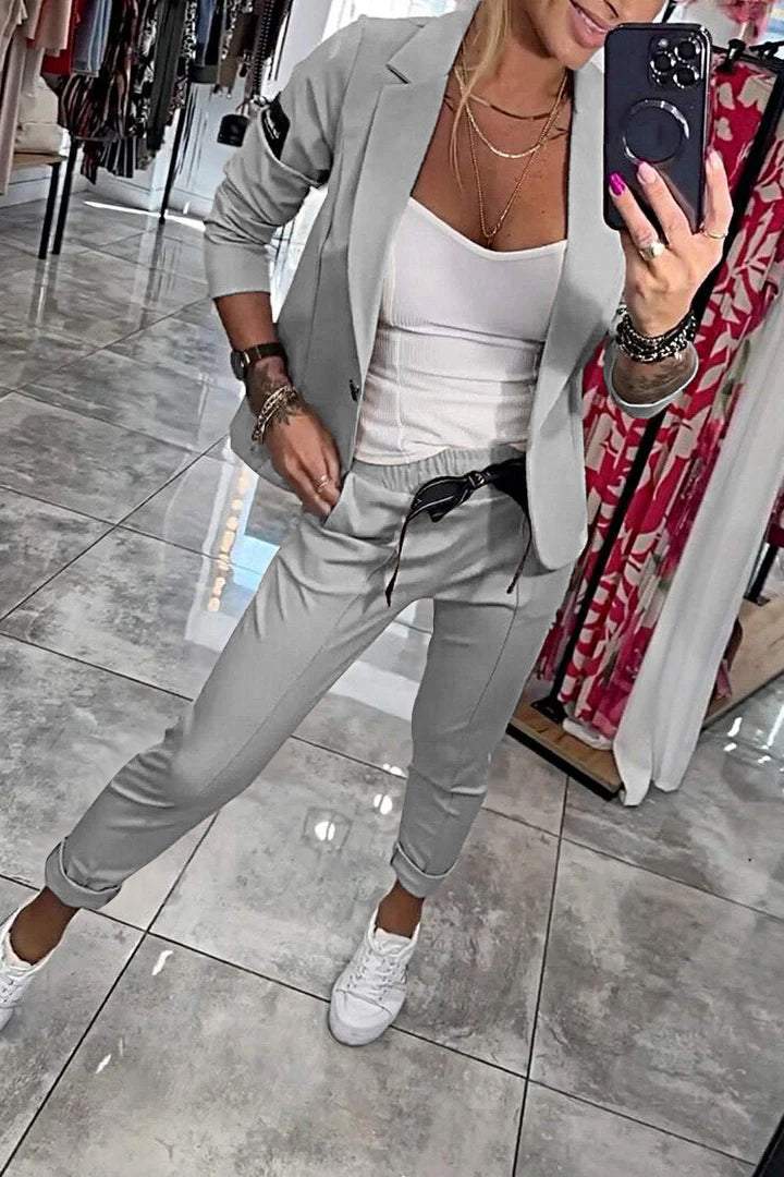 Women’s Relaxed Solid Color Two-Piece Set
