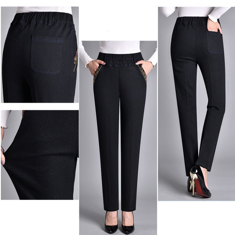 Women’s Elastic Waist Side Pocket Jeans