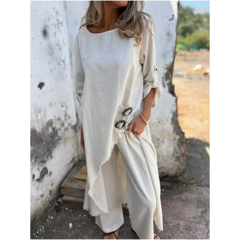 Women’s Comfortable Two-Piece Dress And Pants Set